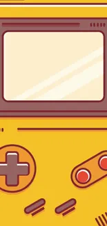 Retro handheld console wallpaper with yellow background.