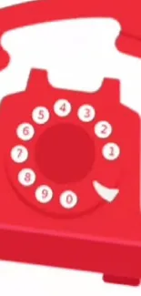 Vibrant red rotary phone wallpaper for mobile.