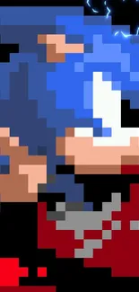 Pixel art of Sonic the Hedgehog in motion, showcasing vibrant retro style.