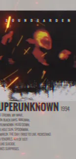 Soundgarden's 1994 Superunknown album art featuring song list.