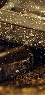 Close-up of rich chocolate bars on a textured surface.
