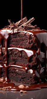 Decadent chocolate cake with rich layers.