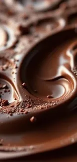 Luxurious chocolate swirl with rich texture and color.