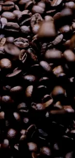 Dark coffee beans wallpaper for mobile screen.