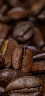 Close-up of roasted coffee beans wallpaper.