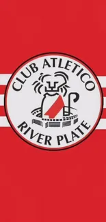 River Plate Club logo on bold red background wallpaper.