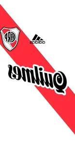 River Plate wallpaper with red diagonal stripe and logo.