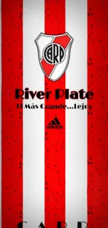 River Plate wallpaper with red stripes and team logo.