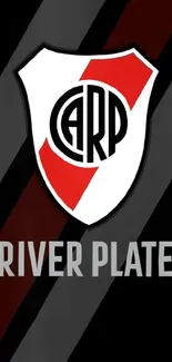 River Plate emblem wallpaper with black and red stripes.