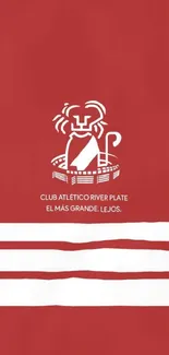 River Plate wallpaper featuring club emblem on a red background.