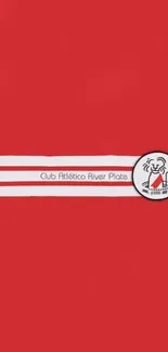 River Plate team emblem on vibrant red wallpaper background.