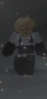 Roblox character walking through a starry night.