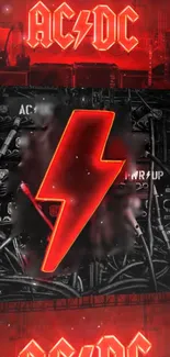 Red lightning bolt rock band wallpaper for phones.