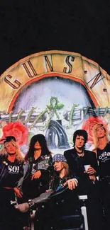 Guns N' Roses album cover art with band members for rock wallpaper.