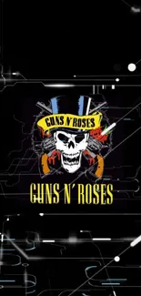 Guns N' Roses skull with vibrant, dark theme for mobile wallpaper.