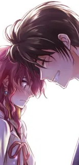 Anime couple with romantic expression in vibrant colors.