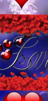 Romantic heart love wallpaper with elegant design.