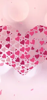 Beautiful heart pattern wallpaper with pink and red hues, perfect for romance.