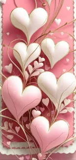 Romantic pink heart wallpaper design