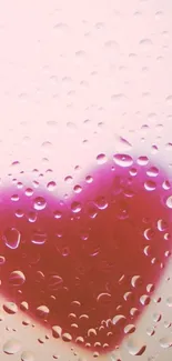 Heart raindrop wallpaper with pink hue and romantic vibe.