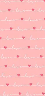 Romantic heart-themed wallpaper with pink and red hues for Valentine's.