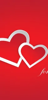 Red heart-shaped design mobile wallpaper