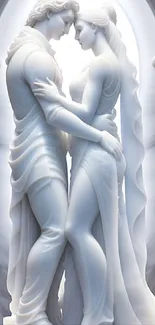 Romantic marble statue art mobile wallpaper.