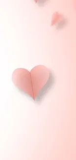 Romantic pink heart wallpaper for mobile.