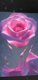 A beautiful pink rose against a soft, glowing background for mobile wallpaper.