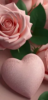 Pink roses with a heart-shaped element.