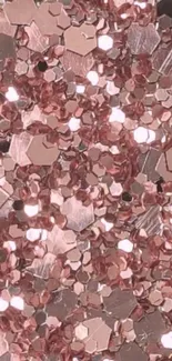 Rose gold glitter mobile wallpaper with sparkling patterns.