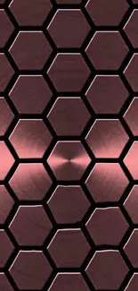 Rose gold hexagon pattern wallpaper, perfect for phones.