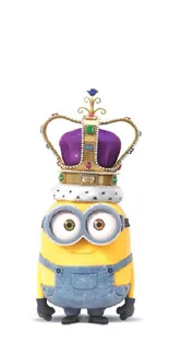 Crowned Minion standing on a white background.