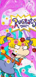 Rugrats wallpaper with Angelica on a colorful abstract background.