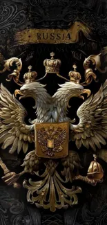 Russian double-headed eagle with golden details.