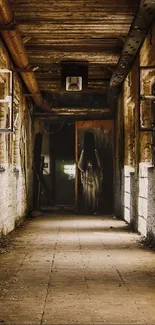 Rustic corridor with sunlight streaming through windows, ideal wallpaper.