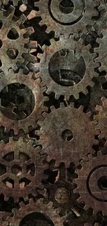 Intricate rustic gear mechanism wallpaper.