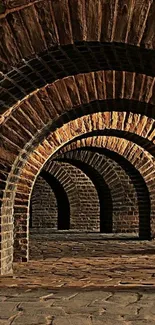 Rustic stone archway with vintage cobblestone pathway.