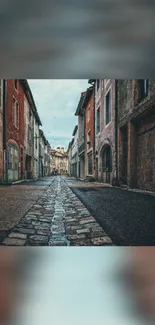 Rustic street with colorful buildings and a dramatic pathway.