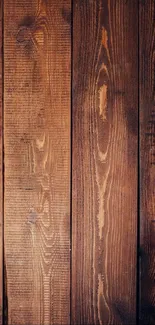 Rustic wooden plank wallpaper with warm brown tones.