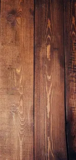 Wooden planks wallpaper with rustic brown tones.