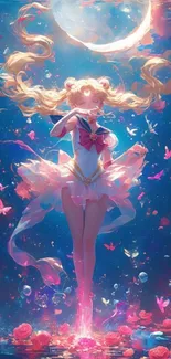 Enchanting Sailor Moon anime wallpaper with vibrant colors and celestial beauty.