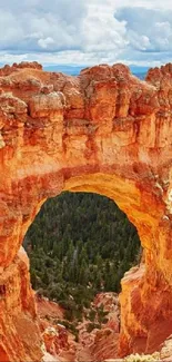 Vibrant canyon arch landscape with stunning rock formations.