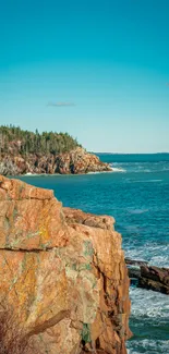 Scenic coastal cliff with ocean view mobile wallpaper.