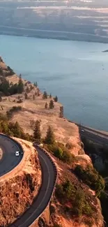 Scenic coastal road with a stunning landscape view.