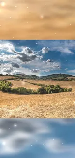 Breathtaking mobile wallpaper of rolling hills under a cloudy sky.