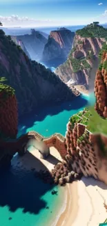 Minecraft coastal landscape with blue ocean and cliffs.