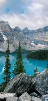 A stunning lake surrounded by mountains and forests.