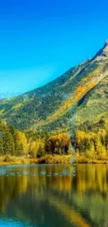 Serene mountain landscape with reflective lake wallpaper.