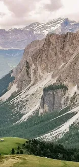 Scenic mountain range with lush greenery.